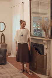 Cynthia Linen Dress Cocoa