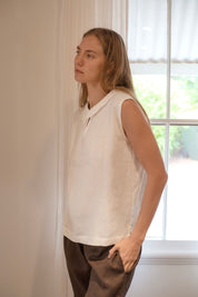 Celine Linen Top Warm White