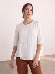 Adele Linen Top Warm White