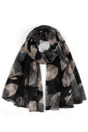 Black Abstract Floral Scarf