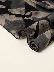 Black Abstract Floral Scarf