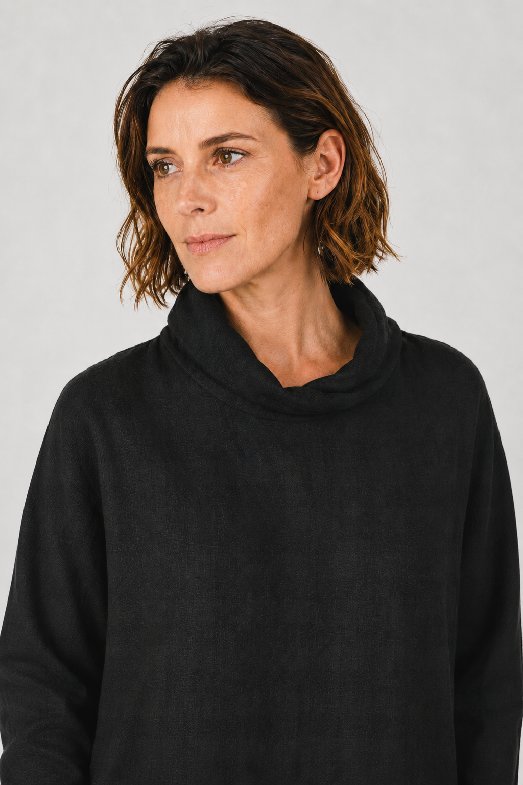 Caro Linen Top Black
