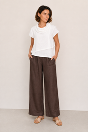 Hazel Linen Top Warm White