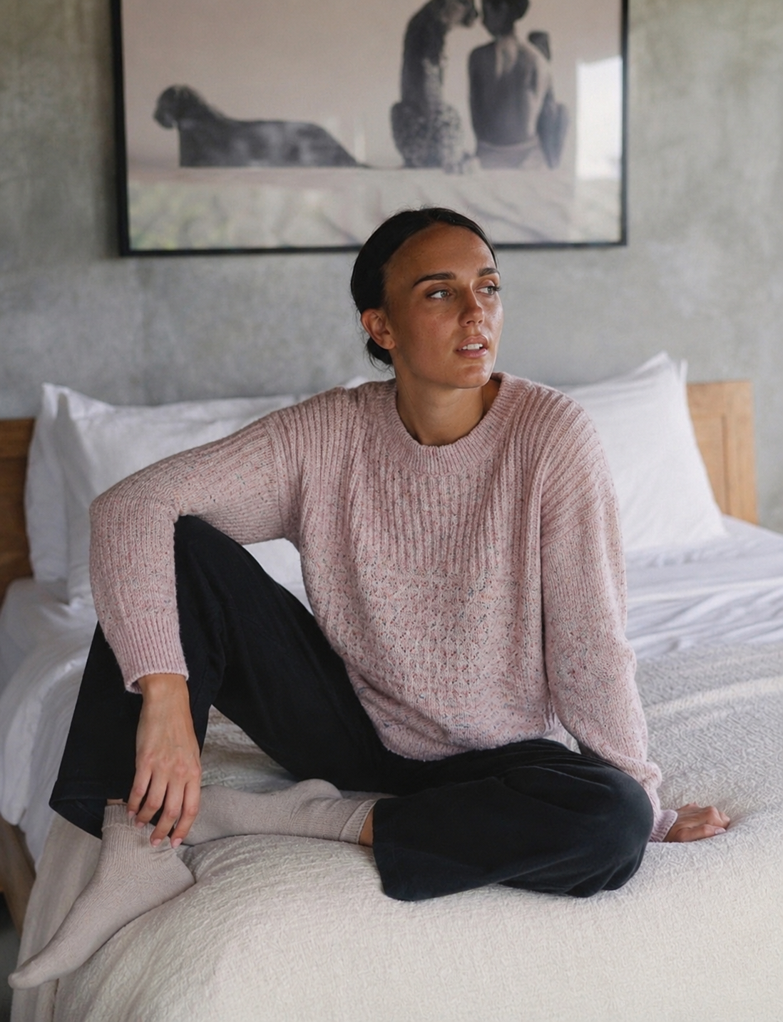 Marlo Wool Blend Jumper – Rose Fleck