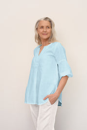 Clancy Linen Top Sea