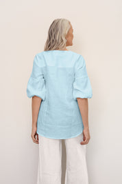 Clancy Linen Top Sea
