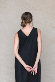 Cynthia Linen Dress Black