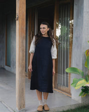 Cynthia Linen Dress Black