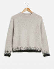 Eden Wool Blend Jumper – Ash with Ink Trim