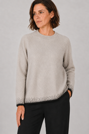 Eden Wool Blend Jumper – Ash with Ink Trim