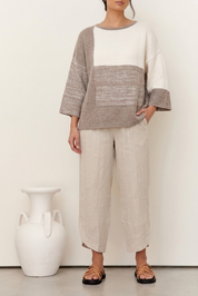 Elodie Natural Colour Block Knit