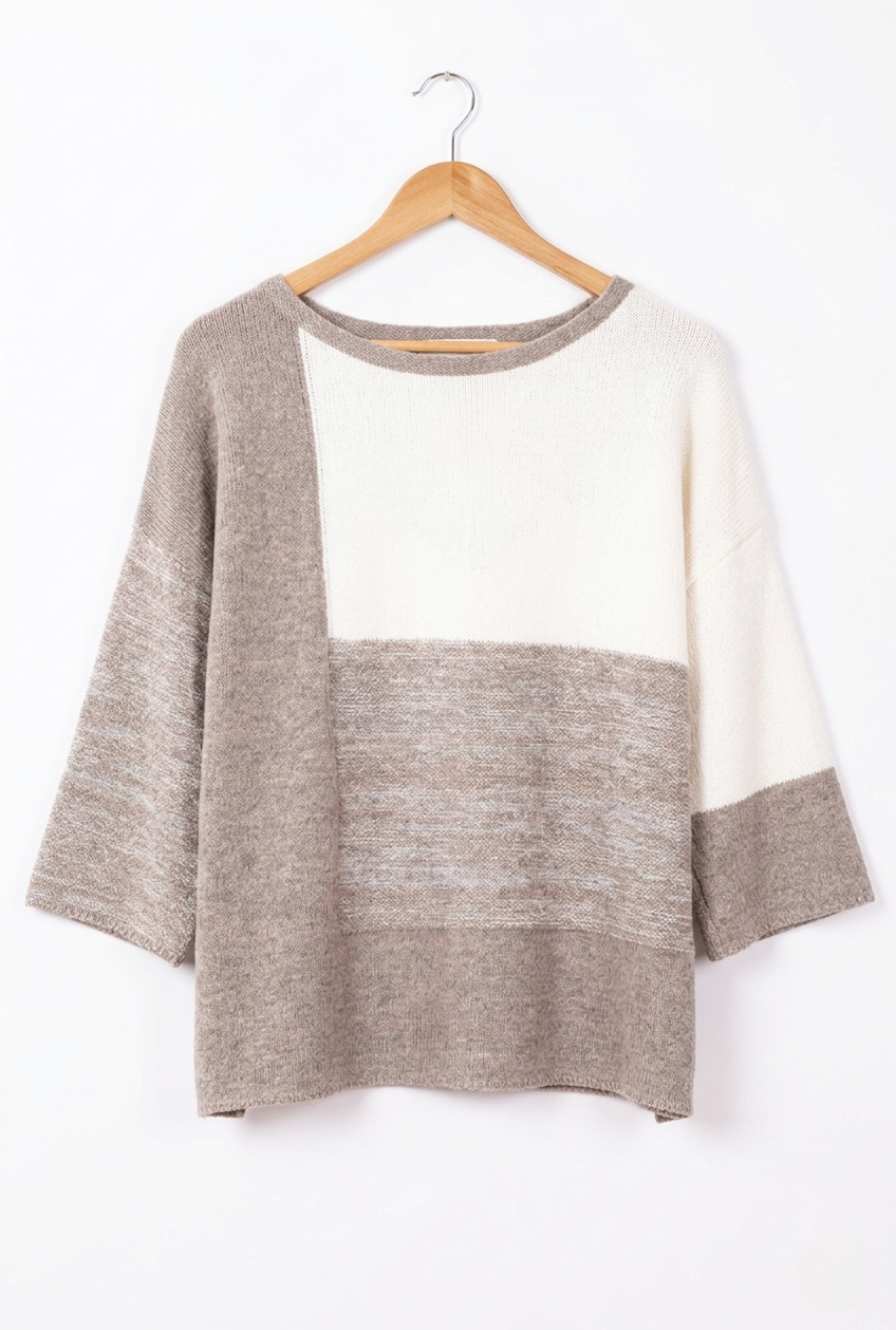 Elodie Natural Colour Block Knit
