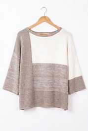 Elodie Natural Colour Block Knit