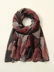 Pink Plum Gingko Scarf
