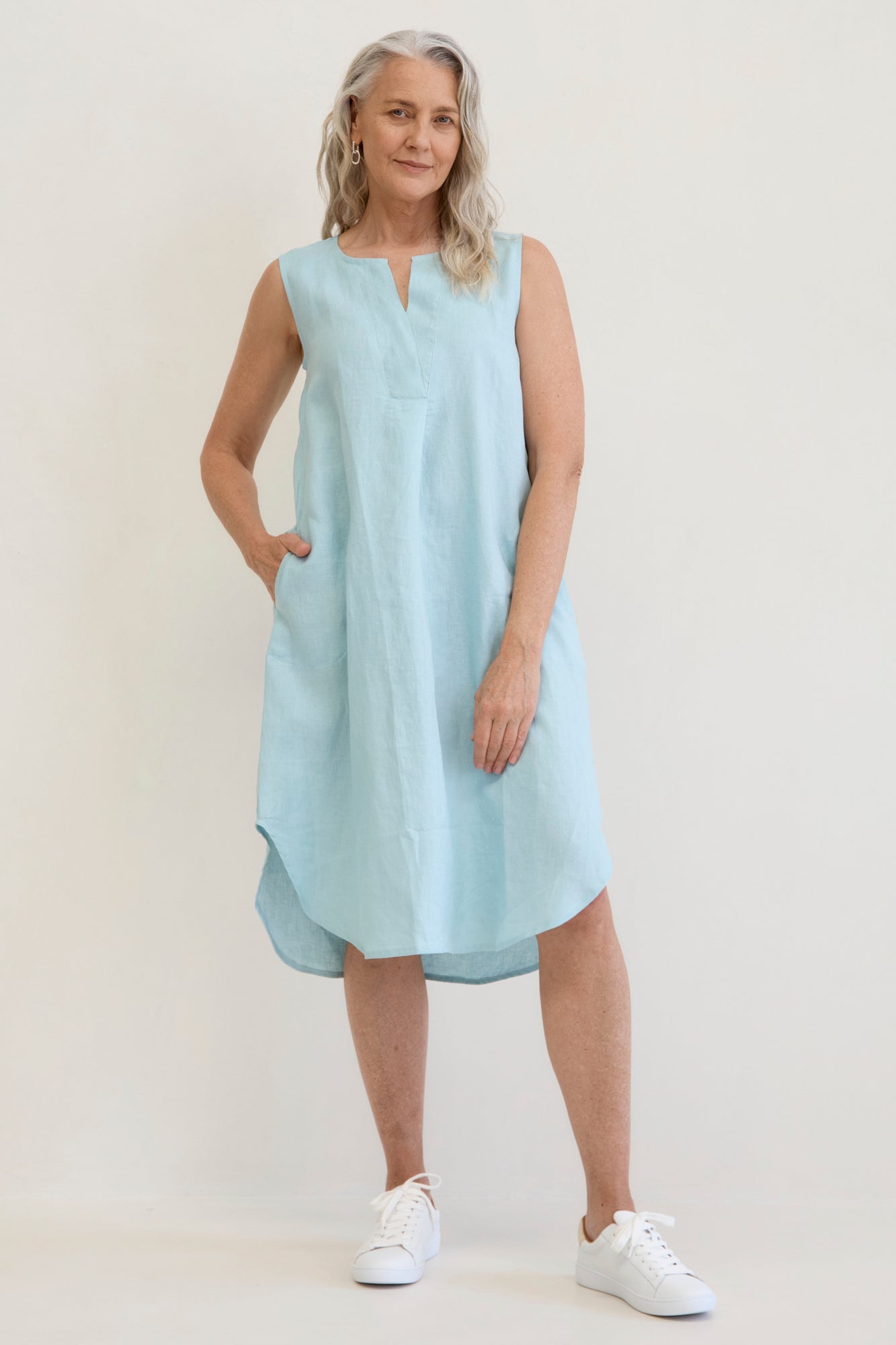 Chloe Linen Dress Sea
