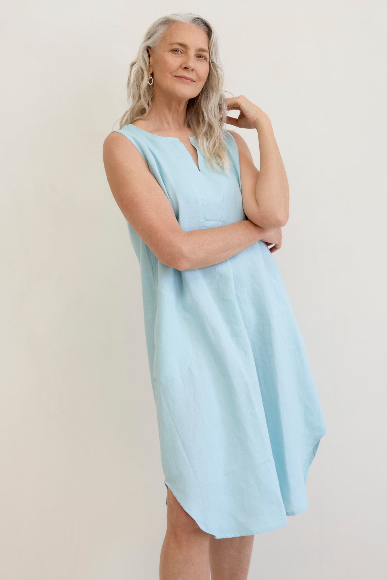 Chloe Linen Dress Sea