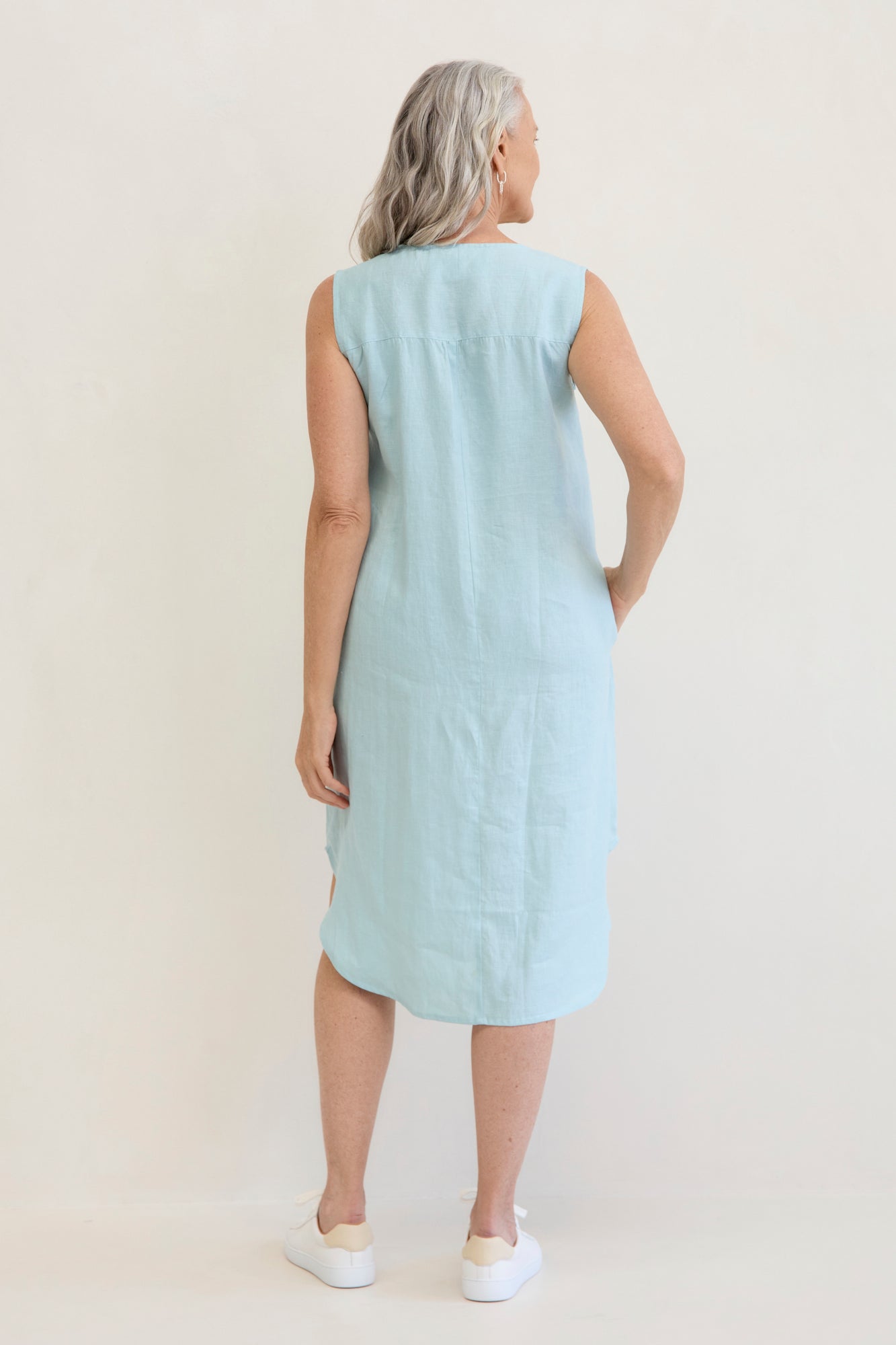 Chloe Linen Dress Sea