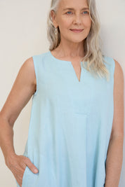 Chloe Linen Dress Sea