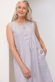 Chloe Linen Dress Silver