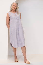 Chloe Linen Dress Silver