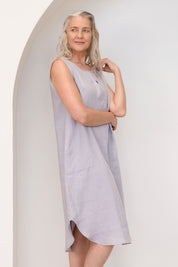 Chloe Linen Dress Silver