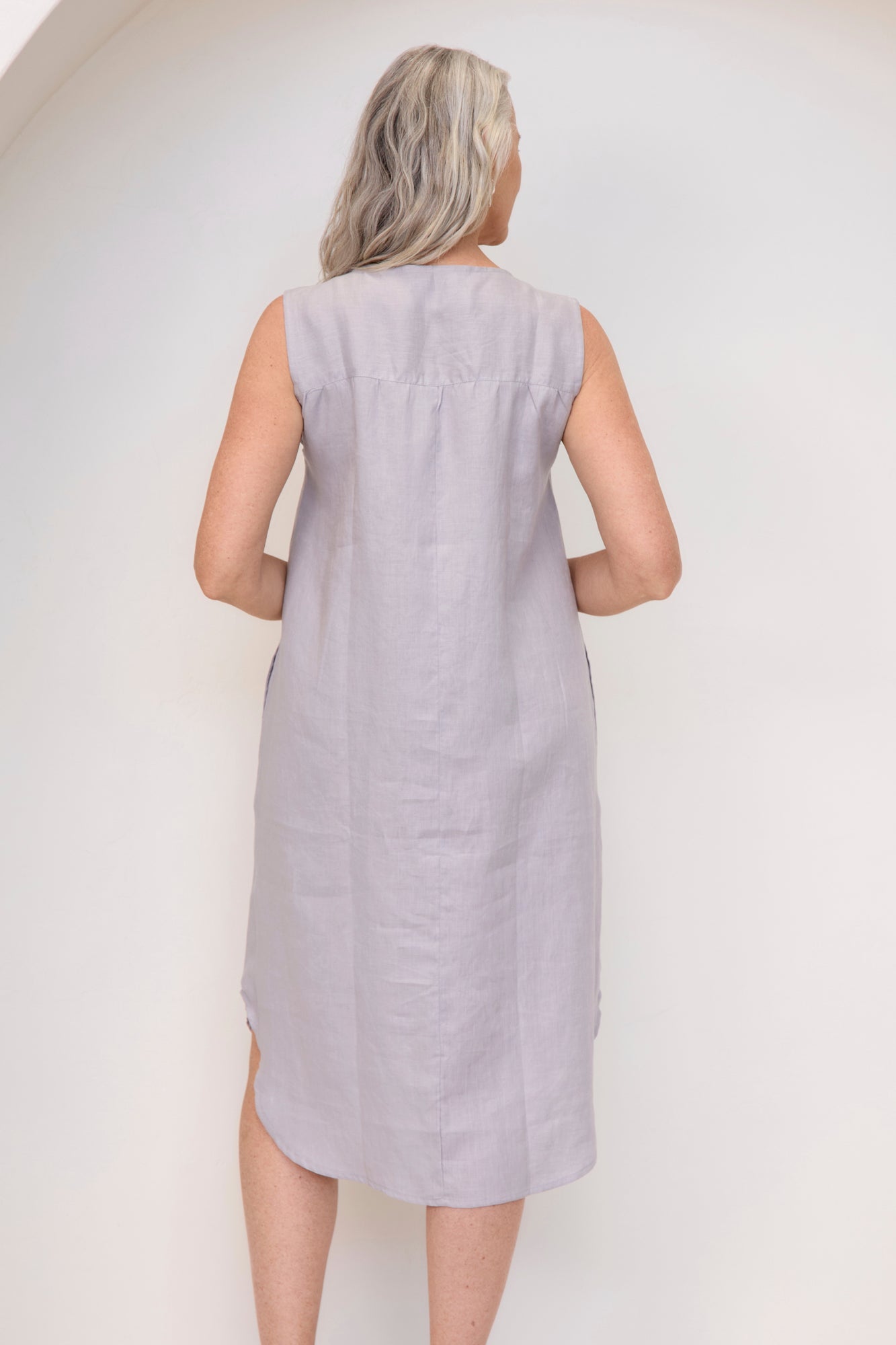 Chloe Linen Dress Silver