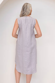 Chloe Linen Dress Silver