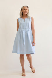 Nia Linen Dress Ice Blue