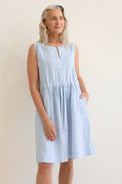 Nia Linen Dress Ice Blue