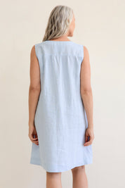 Nia Linen Dress Ice Blue