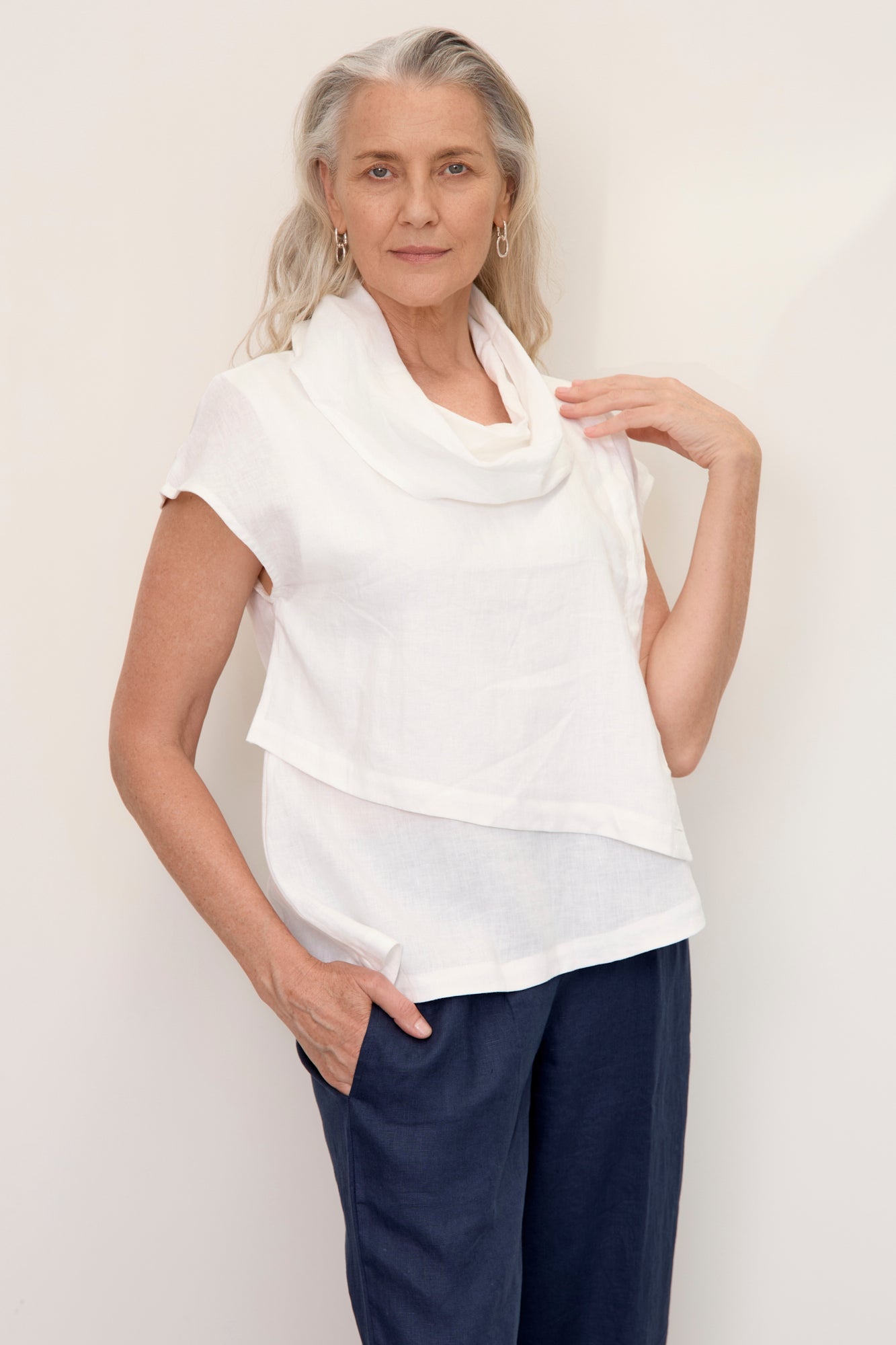 Hazel Linen Top Warm White