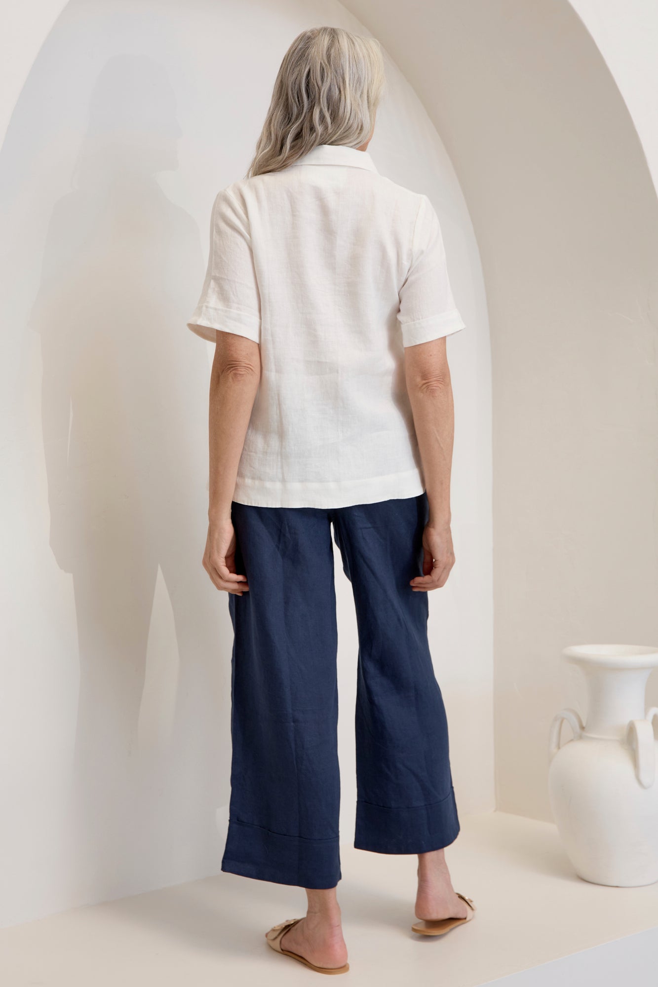Tana Linen Top Warm White