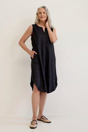 Chloe Linen Dress Black