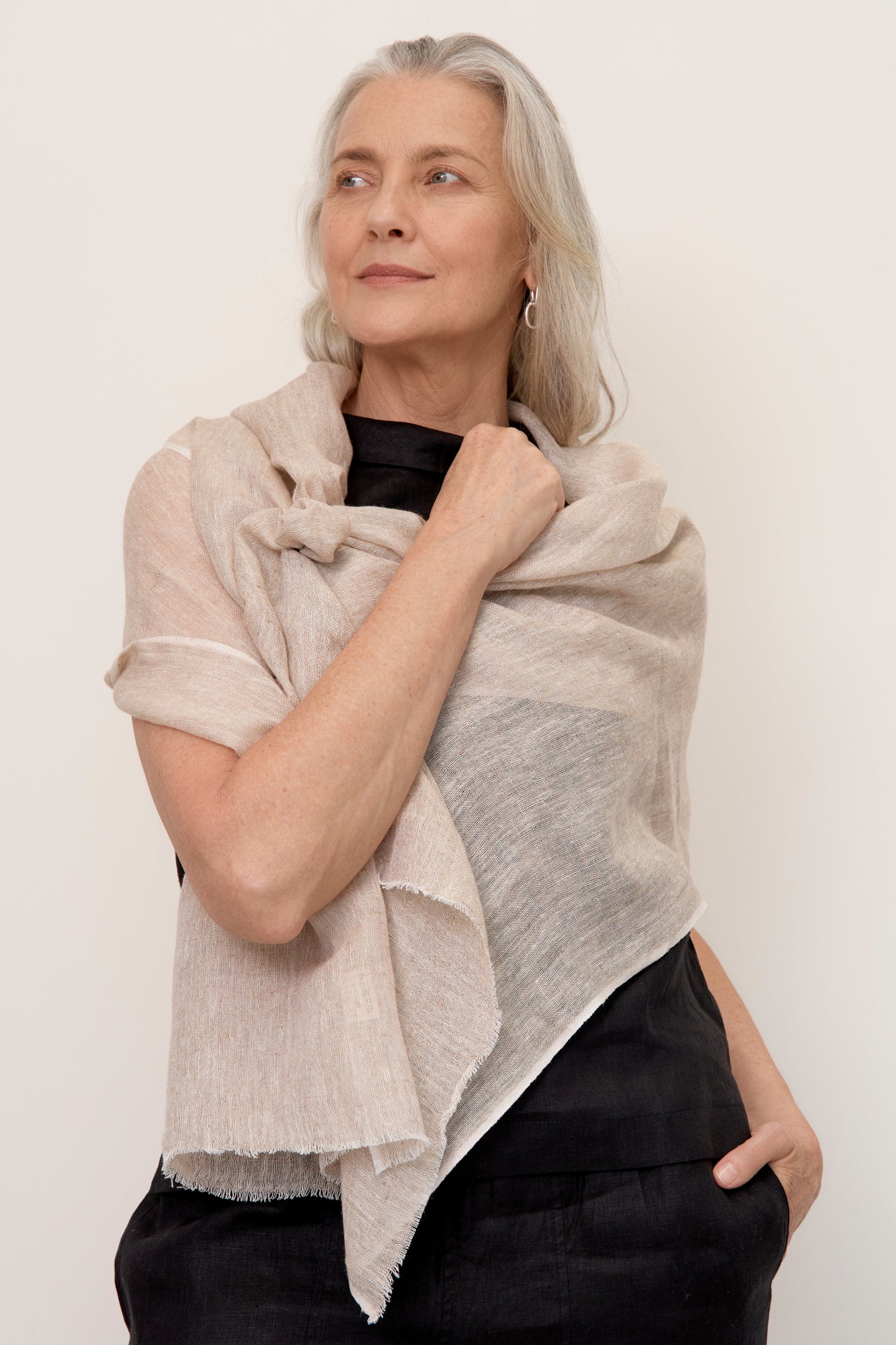 Linen Scarf Ice Blue