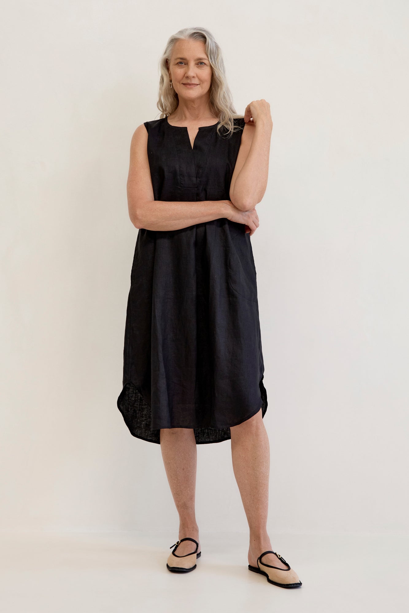 Chloe Linen Dress Black