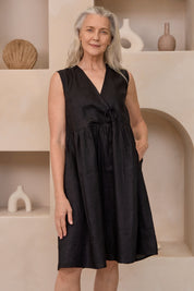 Tatum Linen Dress Black