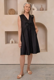 Tatum Linen Dress Black