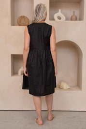 Tatum Linen Dress Black