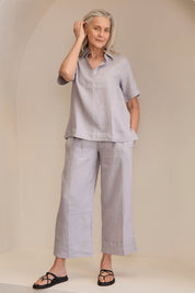 Tana Linen Top Silver