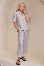 Tana Linen Top Silver