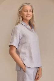 Tana Linen Top Silver