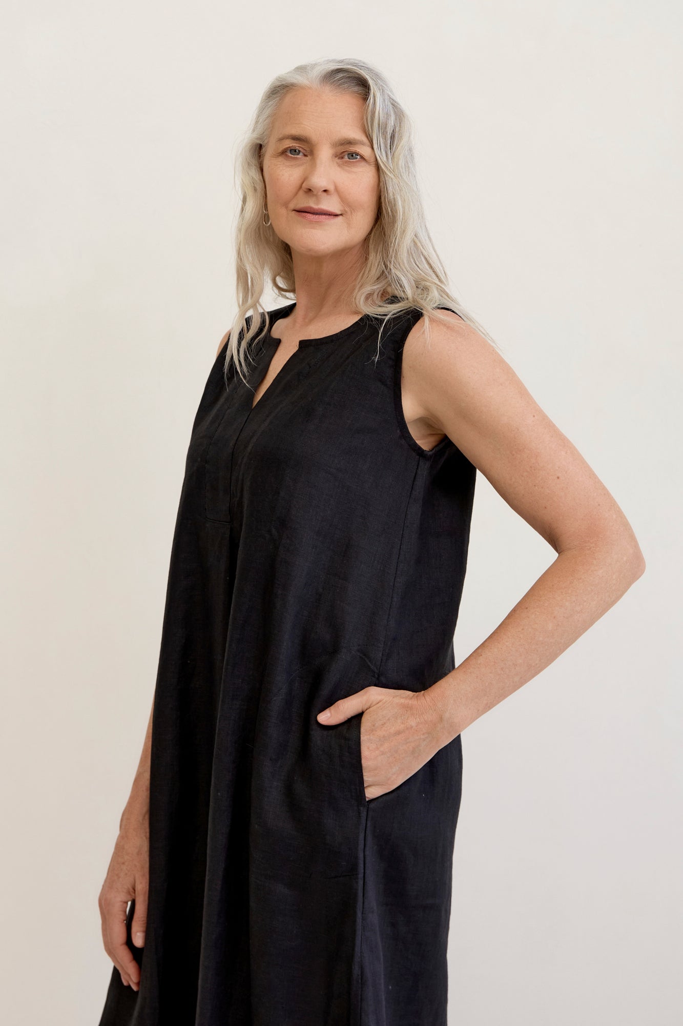 Chloe Linen Dress Black