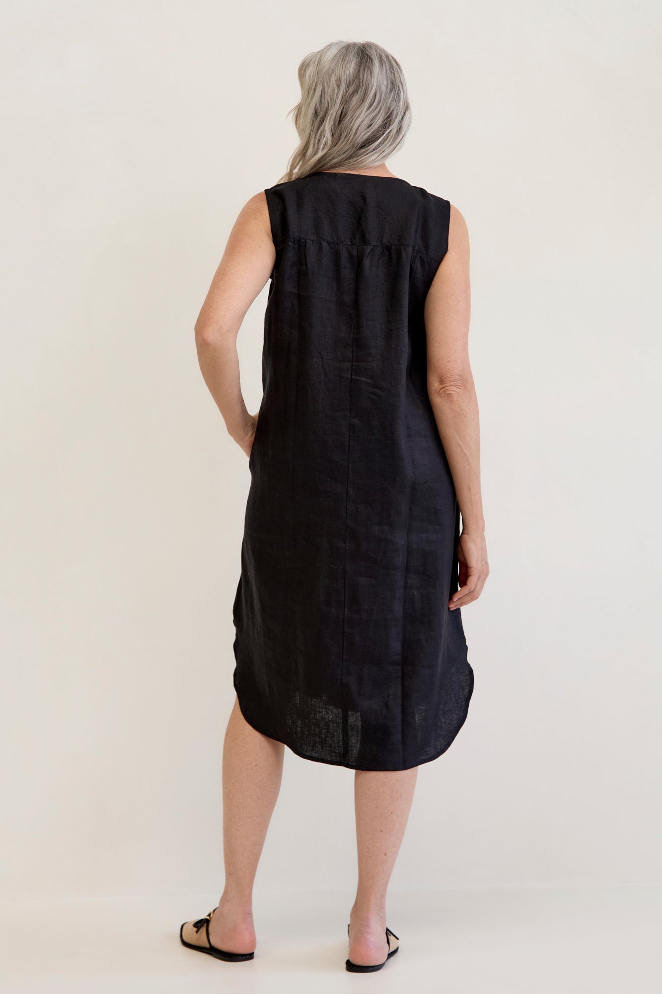 Chloe Linen Dress Black