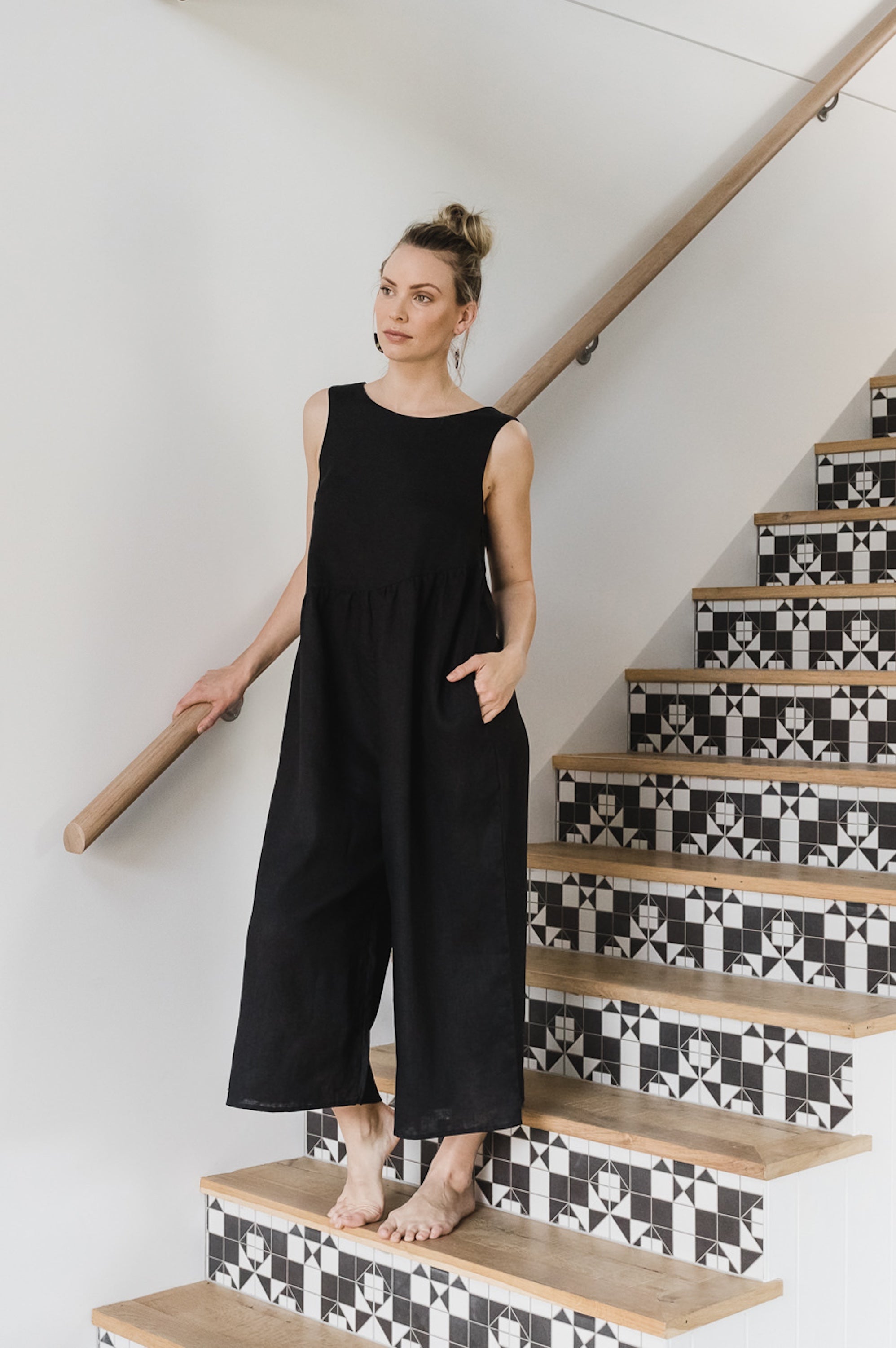 Dee Linen Jumpsuit Black