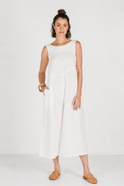 Dee Linen Jumpsuit Warm White
