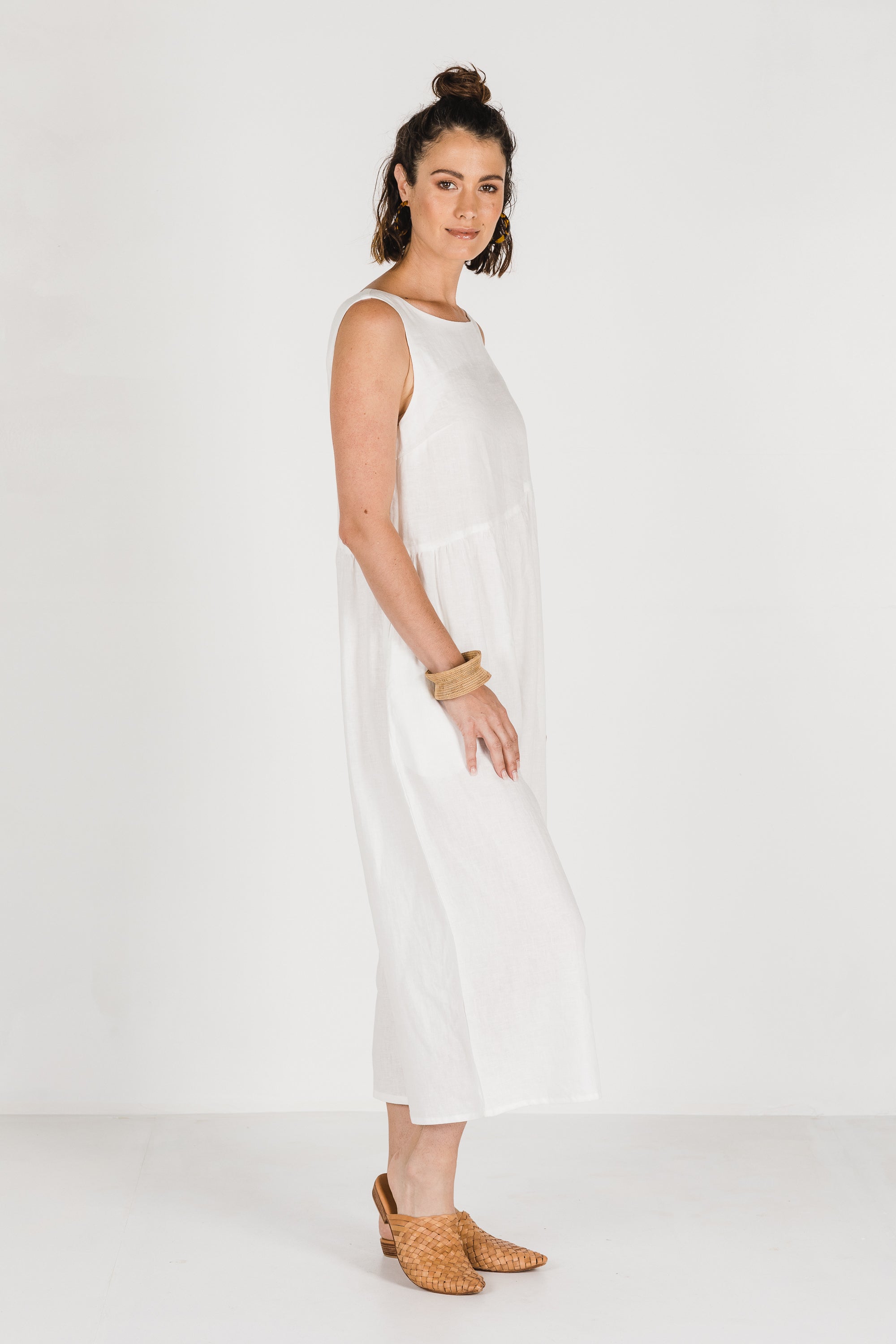 Dee Linen Jumpsuit Warm White