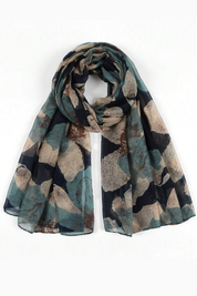 Navy Abstract Floral Scarf