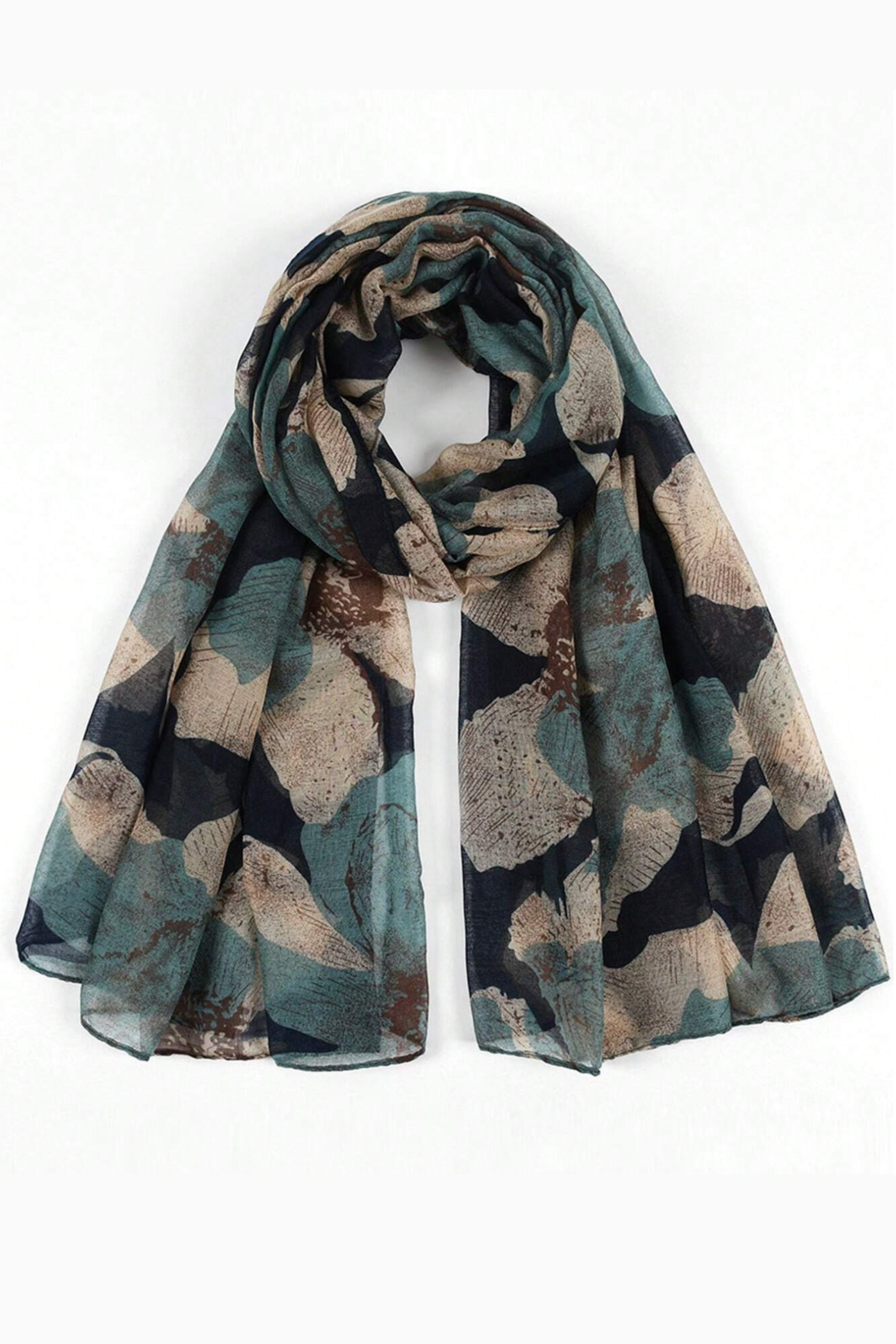 Navy Abstract Floral Scarf