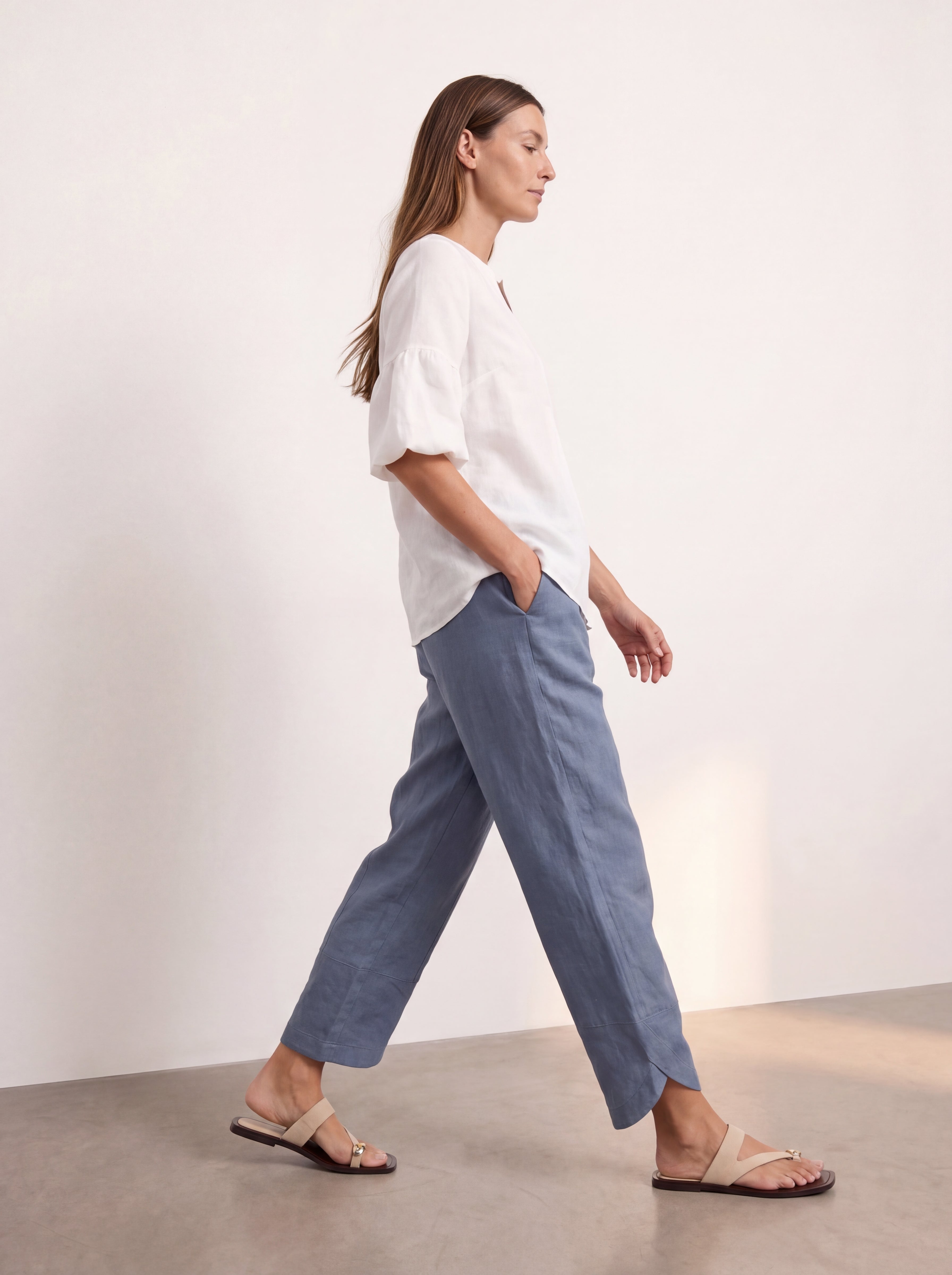Palermo Linen Pants Steel