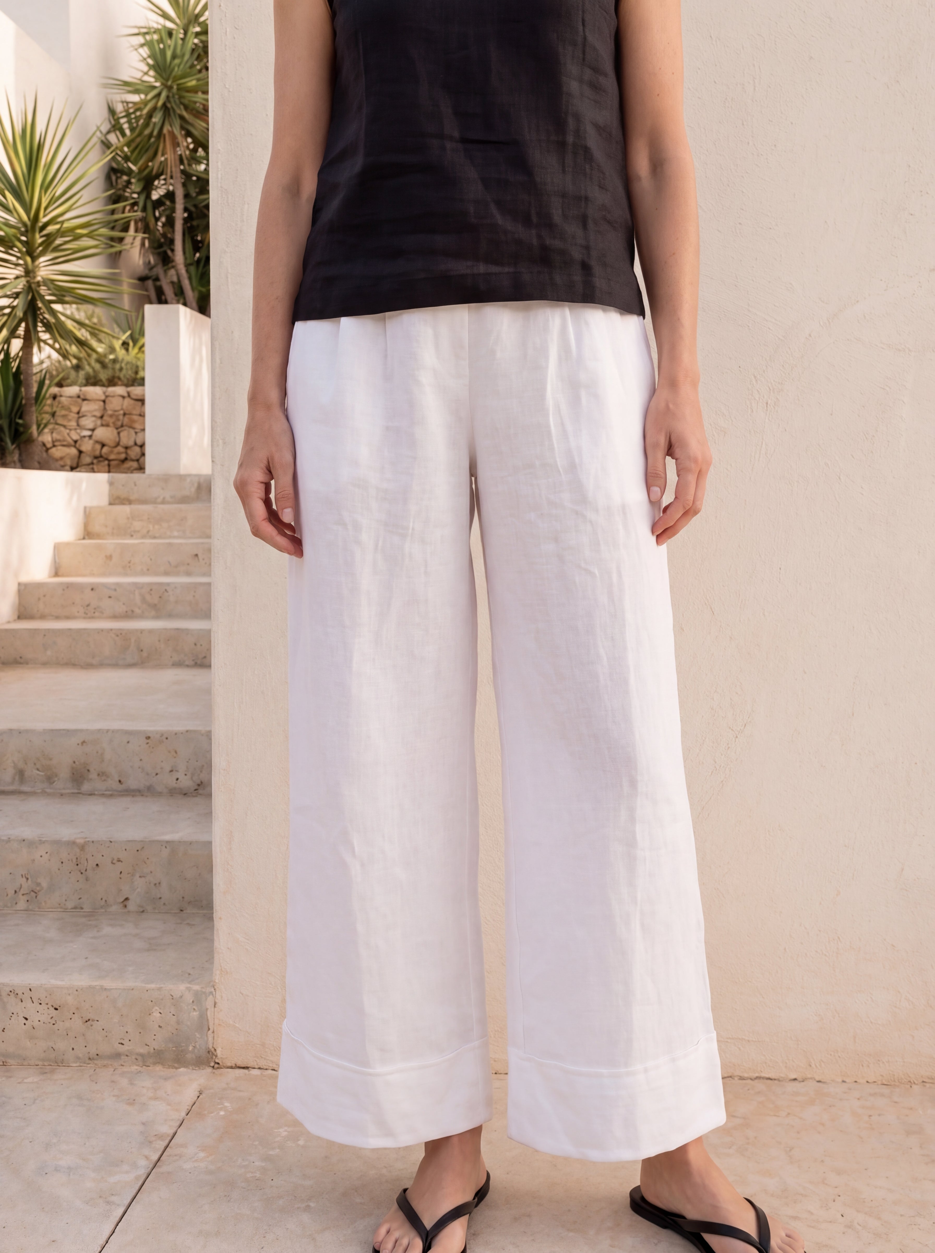 Paris Linen Pants Warm White